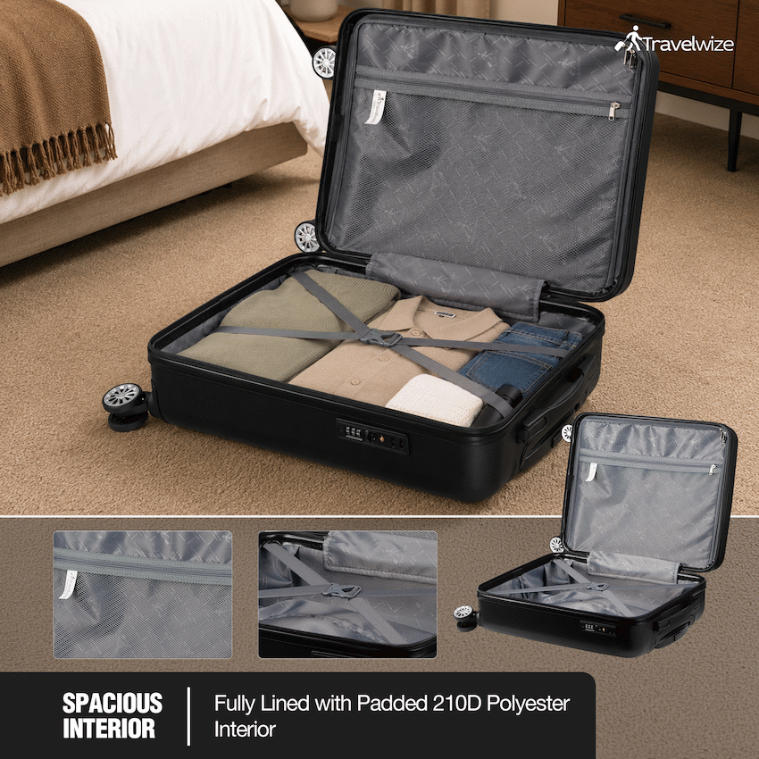 Travelwize Maple ABS 75cm 4-Wheel Spinner Luggage - Black - image 5