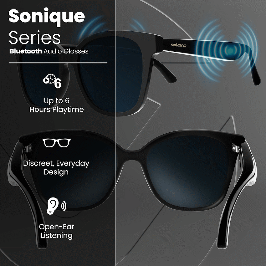 Volkano Sonique Series Bluetooth Audio Glasses - Dark Lenses - image 5