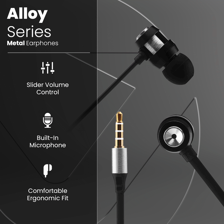 Volkano Alloy Series Metal Earphone - Silver - image 5