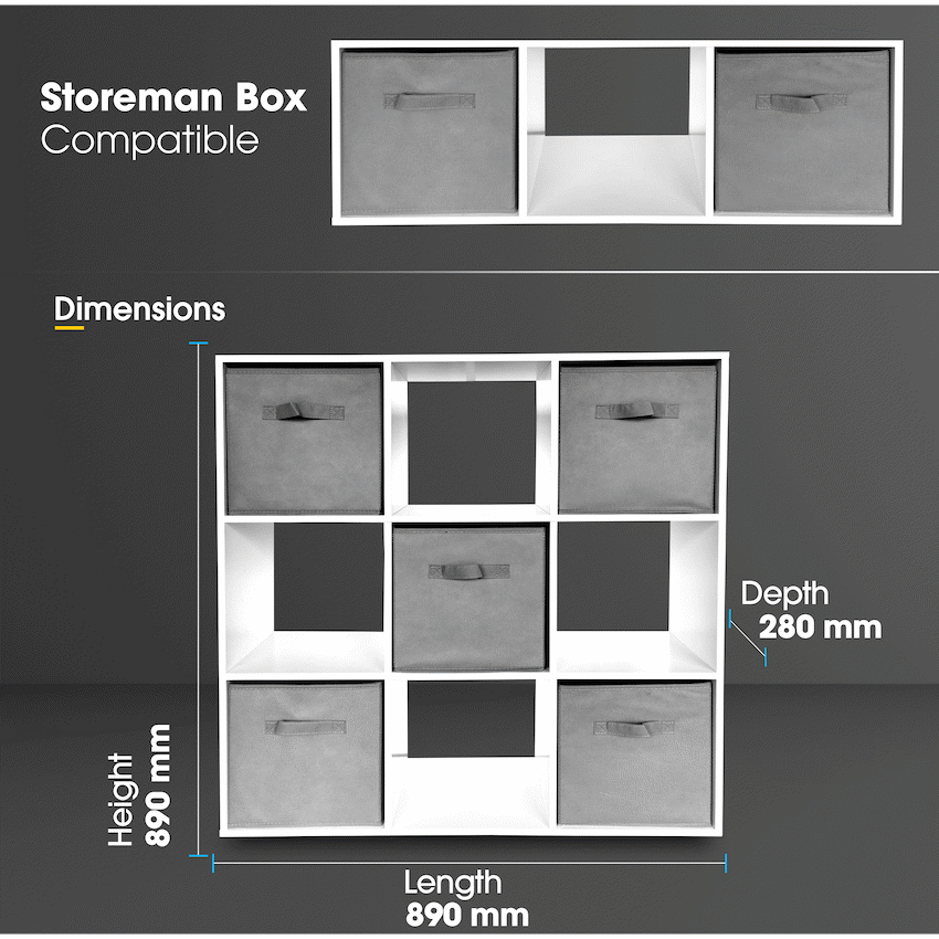 Everfurn Ninefold Bookshelf with 5 Storage Bins - image 5