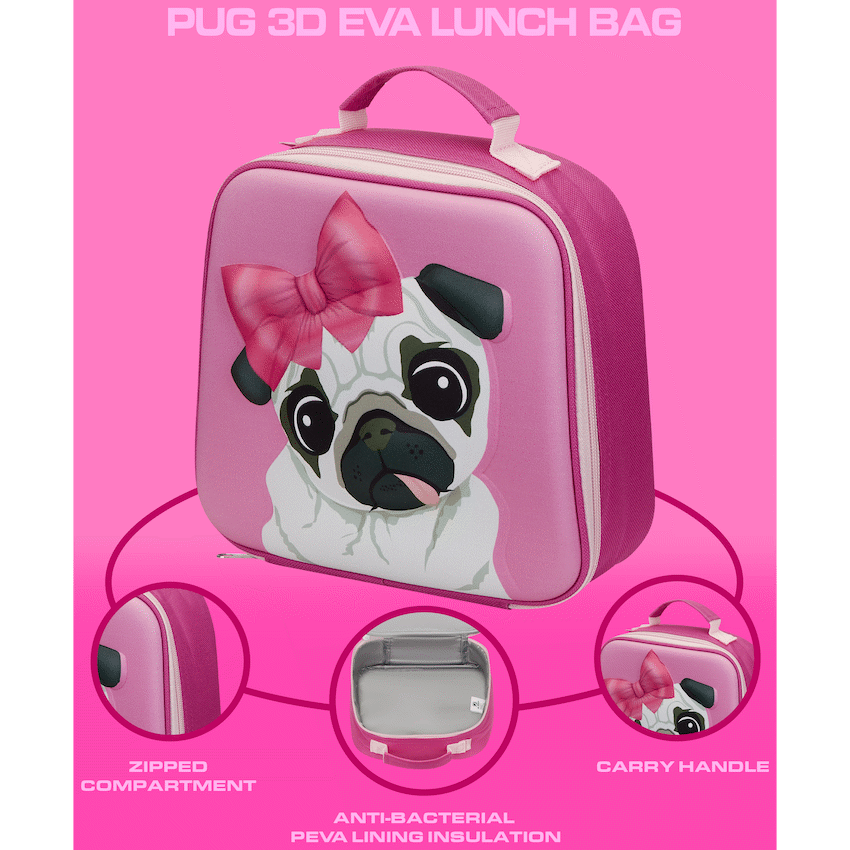 Quest Pug 3D EVA Lunch Bag - Pink - image 5