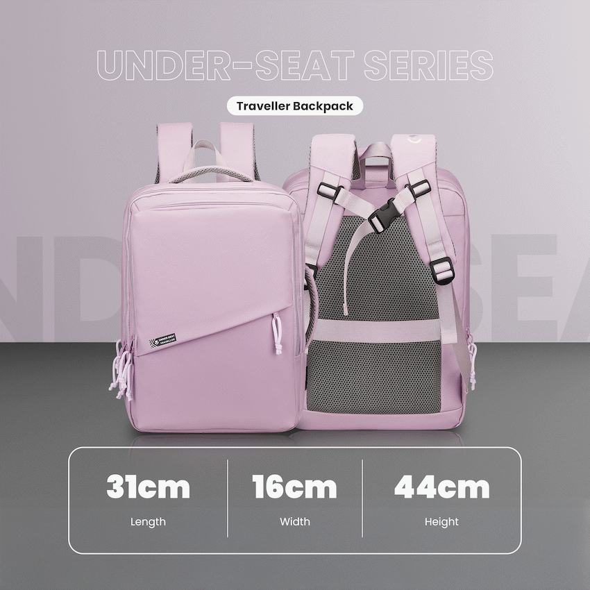 Volkano Under-Seat Traveller Backpack Pastel Pink - image 5