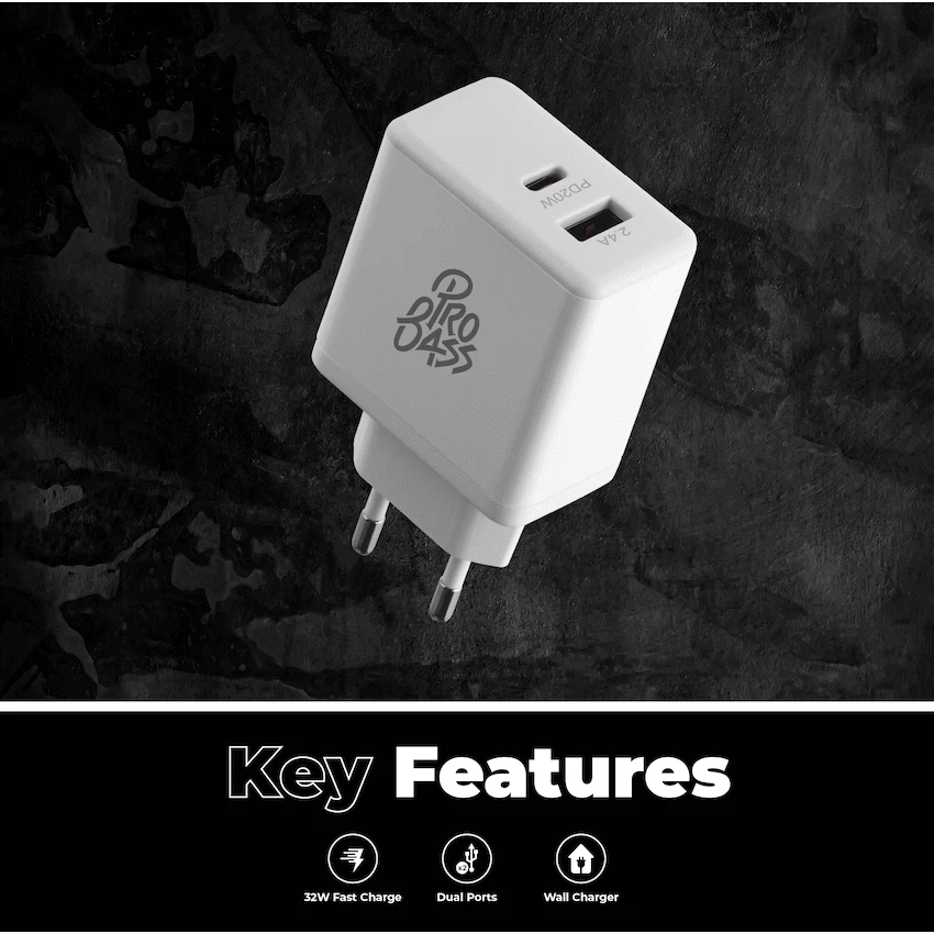 Pro Bass RapidCharge Series 32w Dual USB and Type-C Wall Charger - image 5