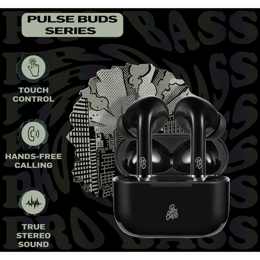 Pro Bass Pulse Buds True Wireless Earphones with Charging Case - Black - image 5