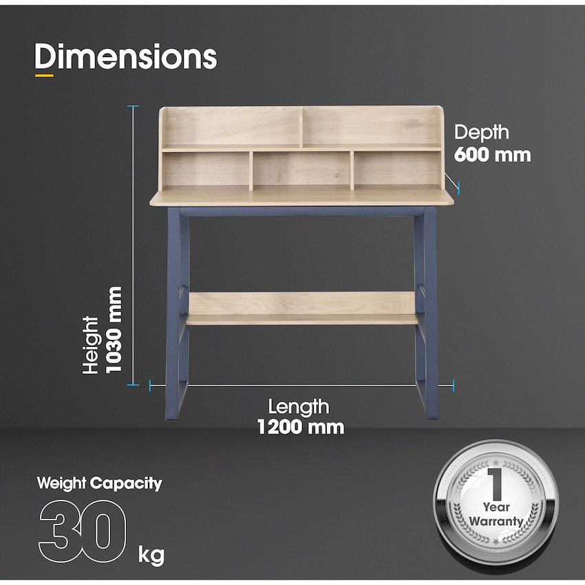 Everfurn Marcel Office Desk With Shelves - image 5