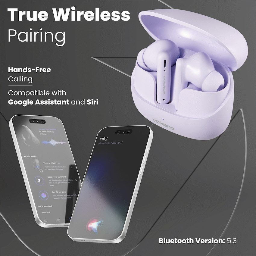 Volkano Jupiter Series TWS Earphones - Pastel Purple - image 5