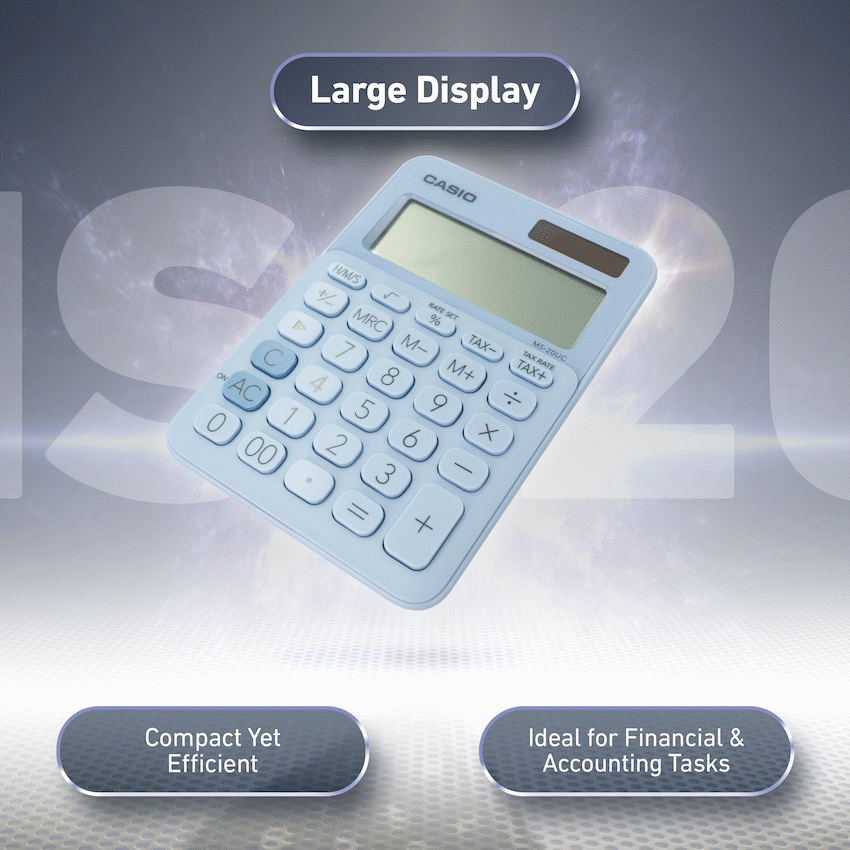 Casio MS-20UC - Desktop Calculator 12-Digit - Light Blue - image 5