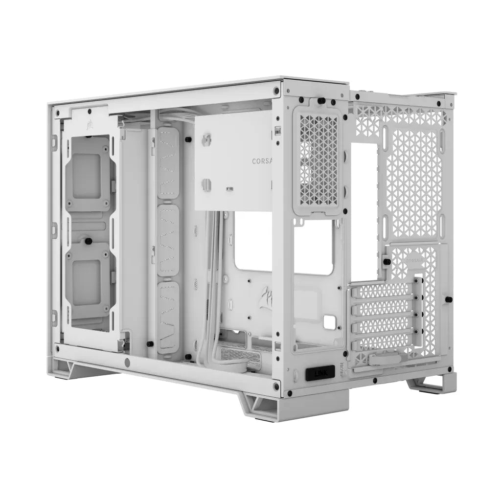 2500D Airflow White Mid-Tower Dual Chamber PC Case; 2x 3.5'' |  2x 2.5'' Drive Bays; Up to 360mm Radiator compatible - image 9