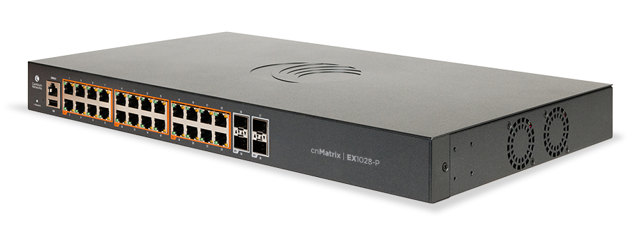 Cambium cnMatrix Enterprise 24 port with 4 SFP uplink PoE+ Switch | CNM-EX1028-P