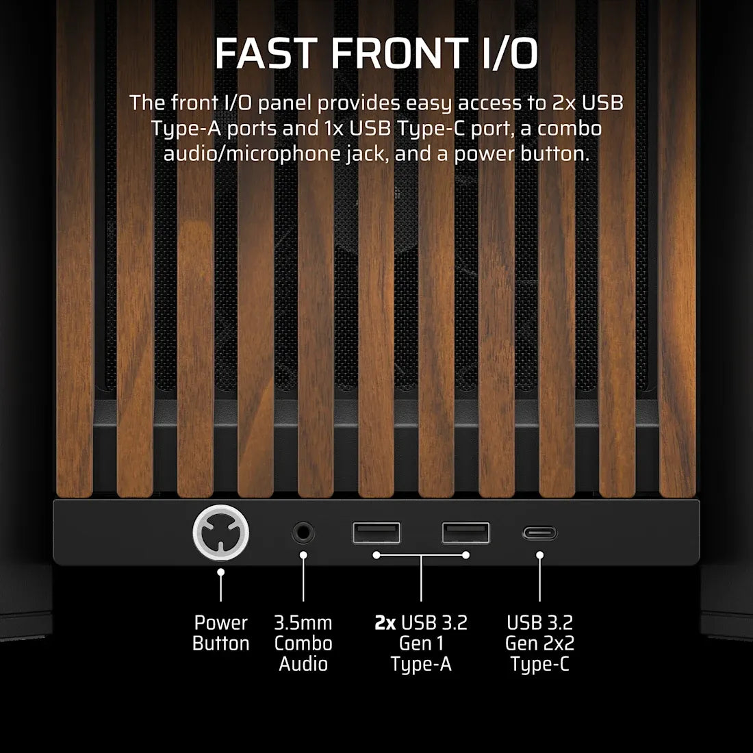 FRAME 4000D RS WOOD Modular High Airflow Mid-Tower PC Case; 4x  RS Fans; Black & Walnut. - image 5