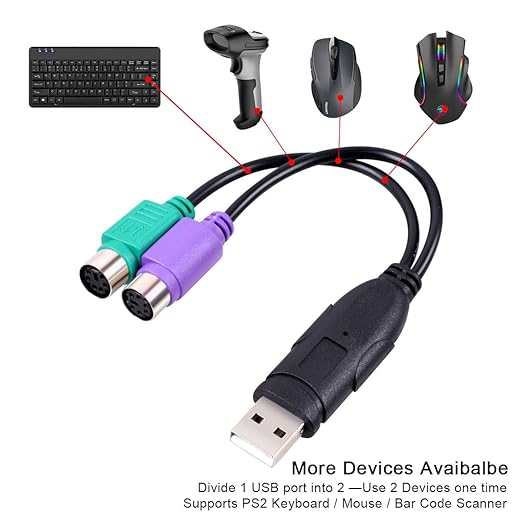 USB to PS/2 Converter for PS2 Keyboard Mouse