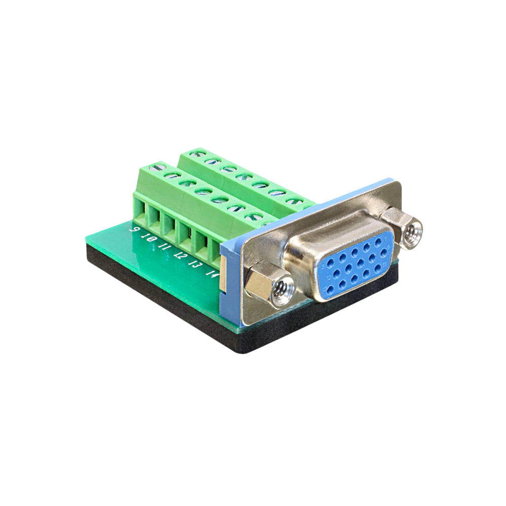 DELOCK ADAP VGA FEMALE - TERM BLOCK 15PIN (65170)