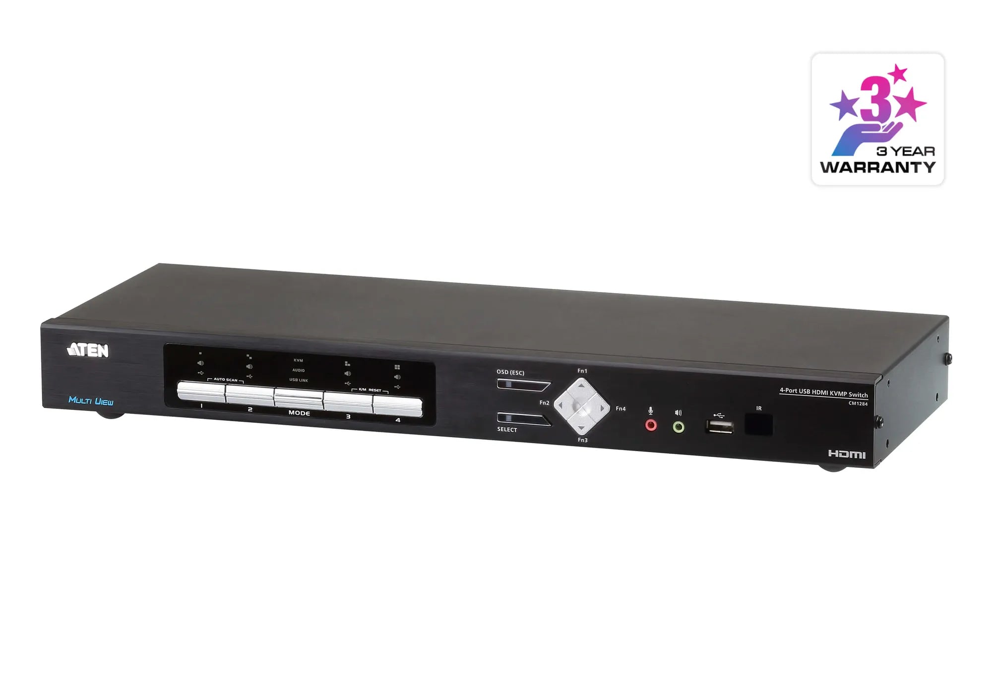 ATEN 4-Port USB HDMI Multi-View KVMP Switch. (inlc. cables & Rack kit) - image 8