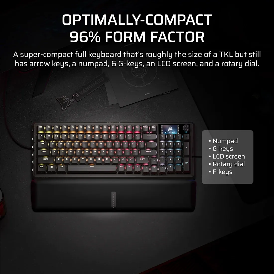 Corsair VANGUARD PRO 96% Hall Effect Gaming Keyboard - MGX Hyperdrive magnetic switches - Black. - image 6