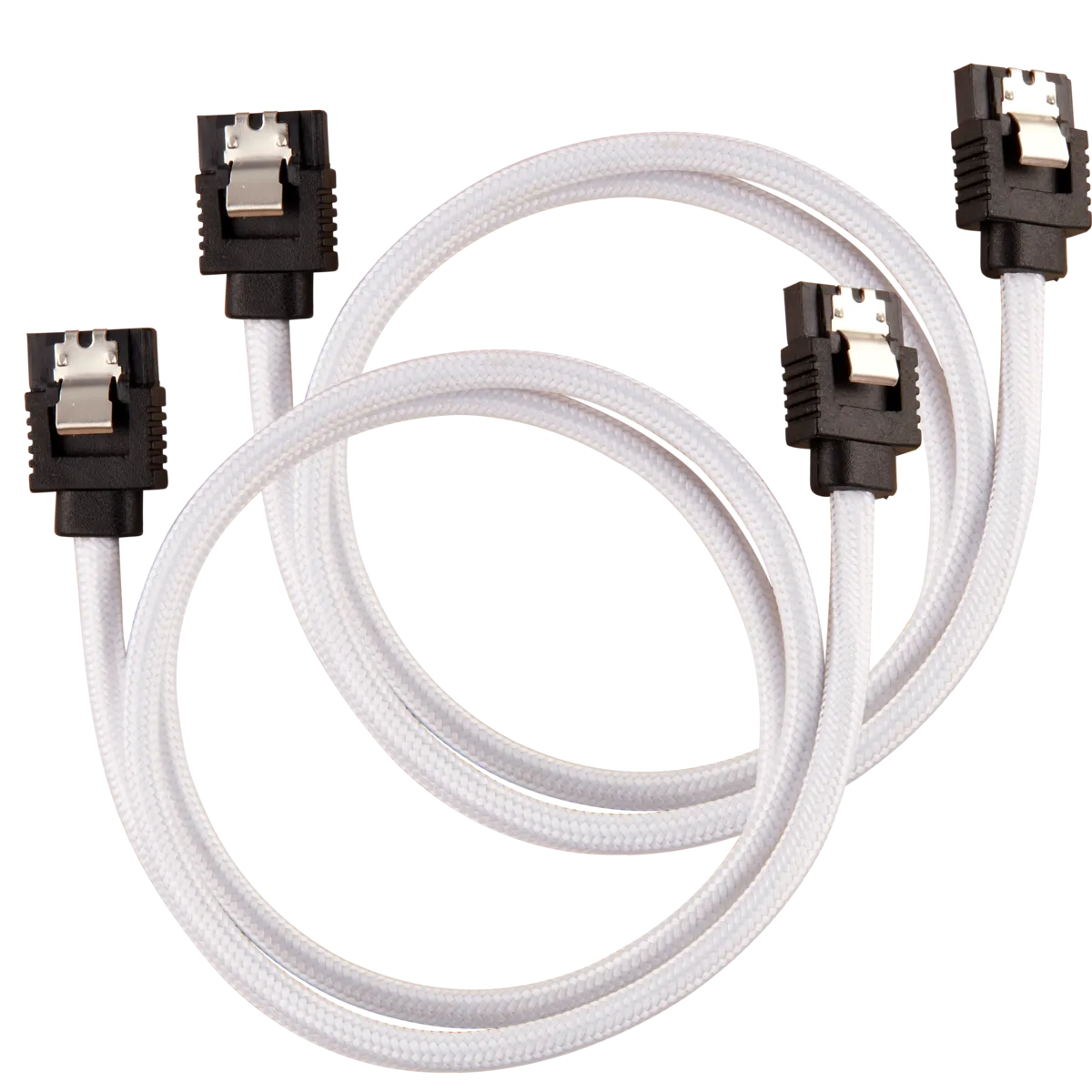 Corsair Premium Sleeved SATA Data Cable Set with Straight Connectors; White; 60cm - image 2
