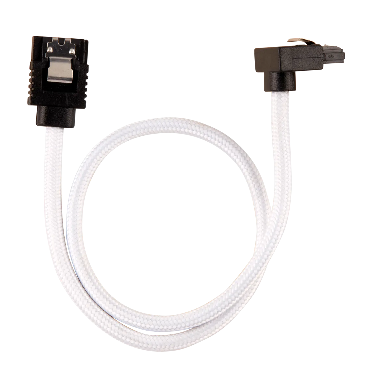 Corsair Premium Sleeved SATA Data Cable Set with 90° Connectors; White; 30cm - image 3