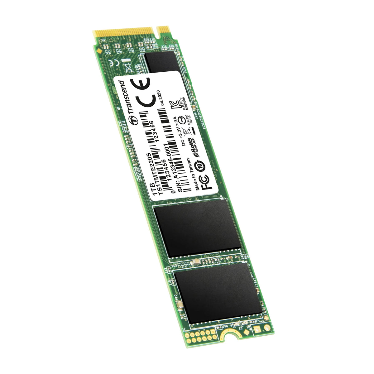 TRANSCEND 1TB MTE220S PCI-E GEN 3x4 NVMe M.2 2280 SSD 3D TLC with DRAM cache -3500 MB/s Read 3200 MB/s Write - 2200 TBW - image 4