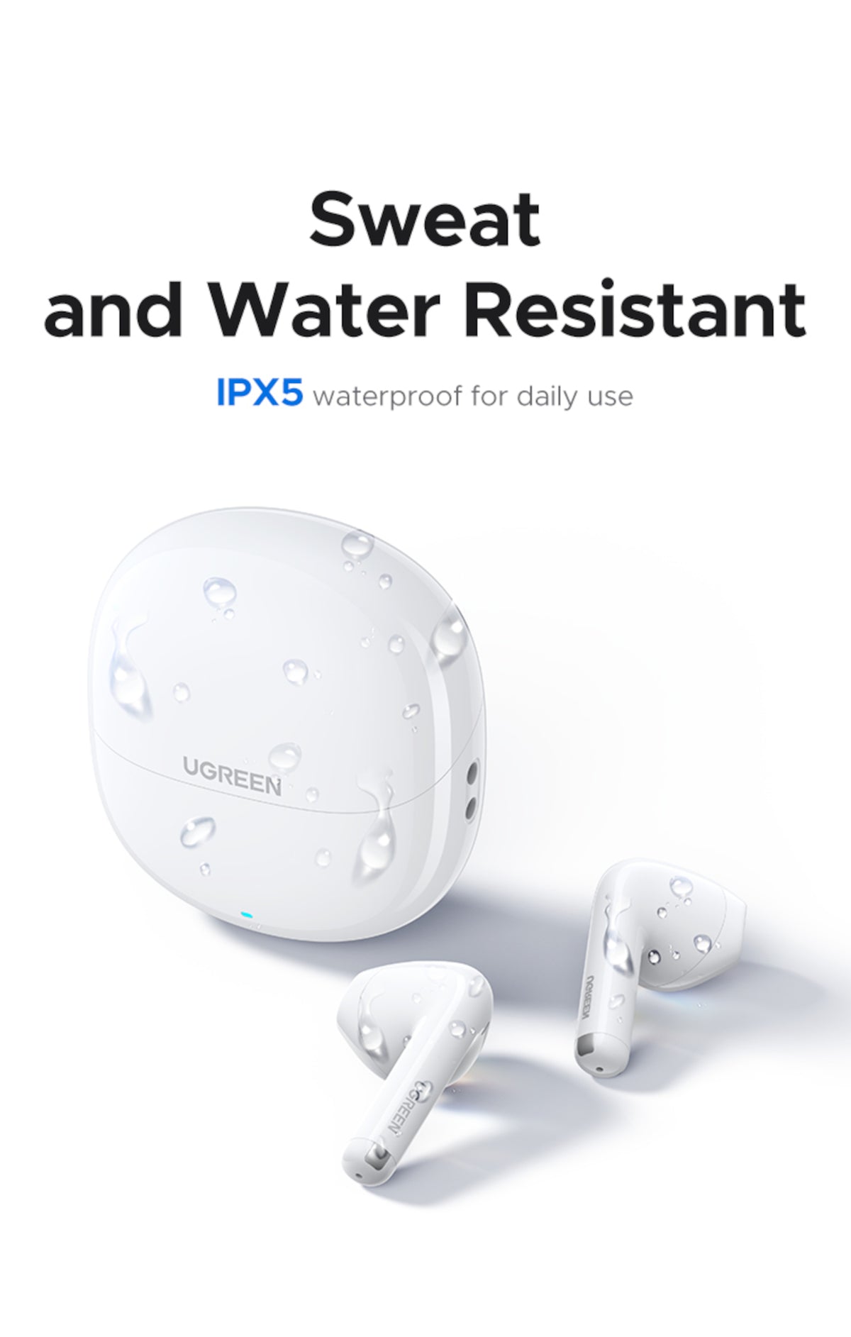 UGREEN Lightbuds Basic Earphones (Semi In-Ear)–White – image 3