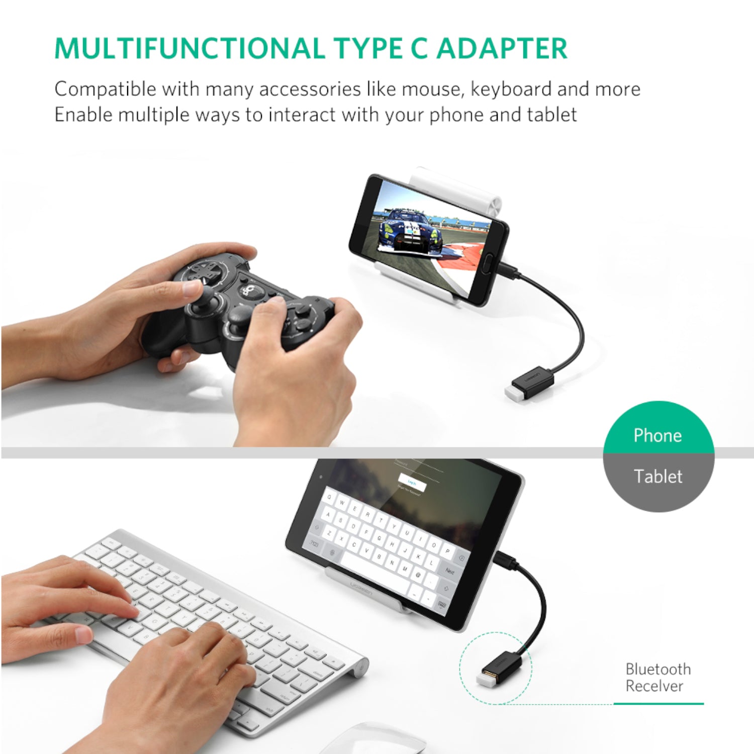 UGREEN Type-C to USB-A Adapter (Male to Female, 15cm)– Black – image 5