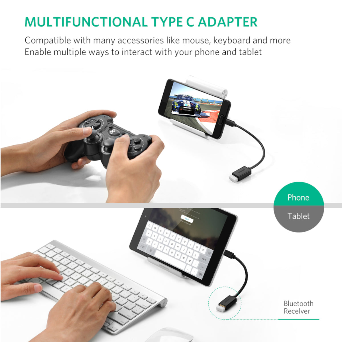 UGREEN Type-C to USB-A Adapter (Male to Female, 15cm)– Black – image 5