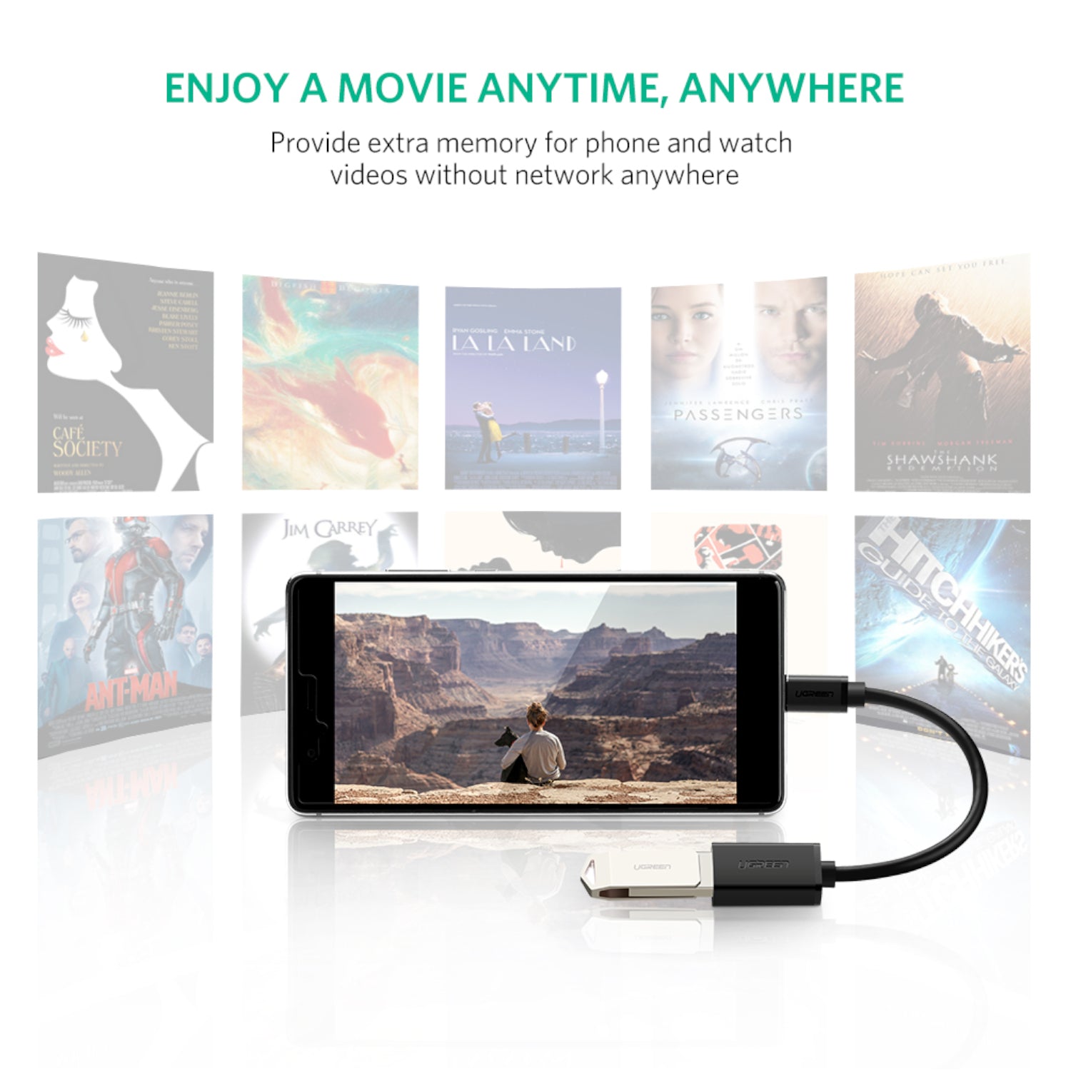 UGREEN Type-C to USB-A Adapter (Male to Female, 15cm)– Black – image 6
