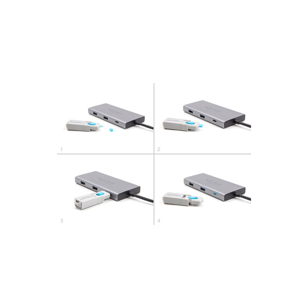 DELOCK 20926 TYPE-C 5-PORT BLOCKER SET FOR TYPE-C FEMALE PORTS AND LOCK TOOL - image 2