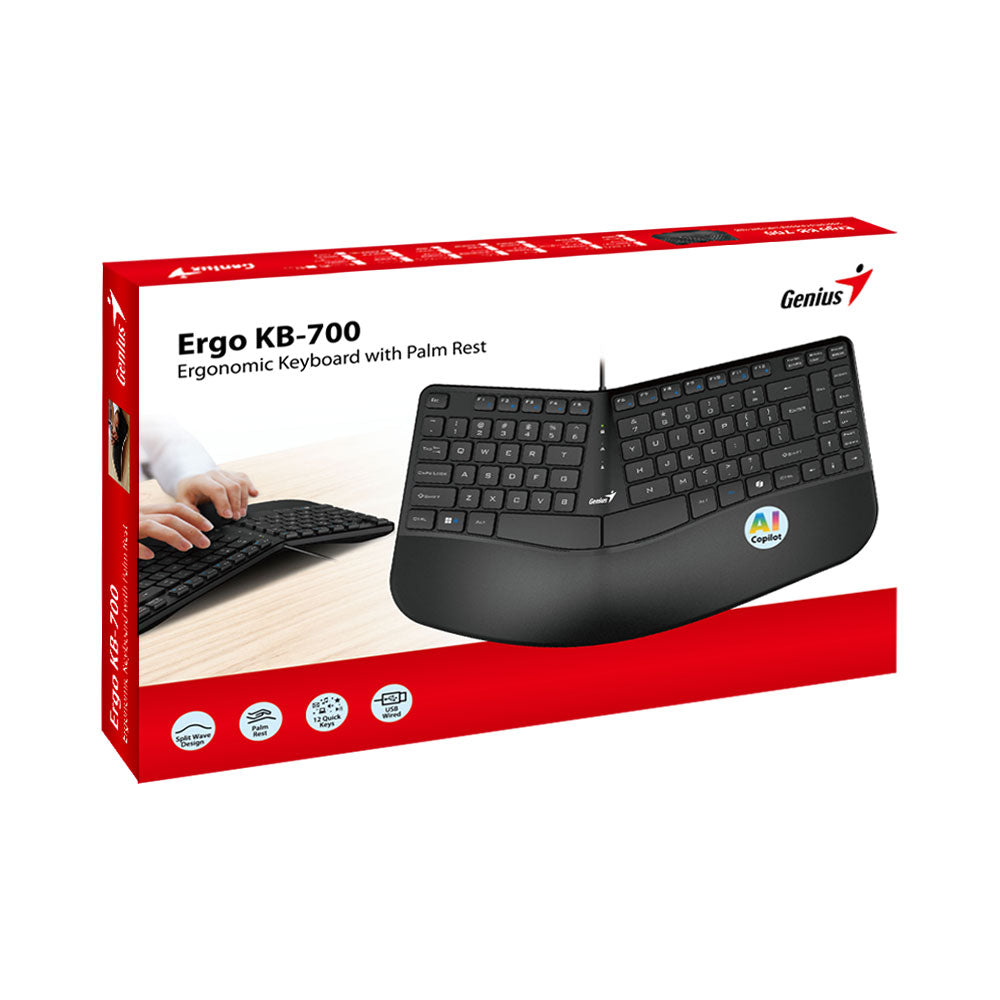 GENIUS KB-700 ERGONOMIC 1.5M USB KEYBOARD WITH PALM REST - image 5