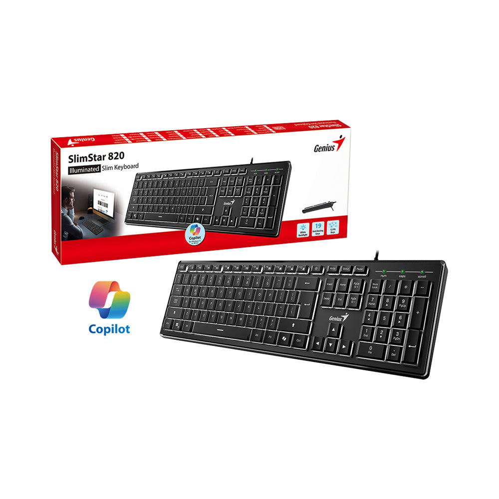 GENIUS SLIMSTAR USB KBD 820 - AI COPILOT (BLACK) - image 3