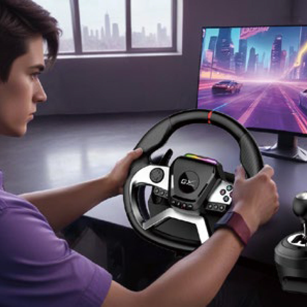 GENIUS FORCE FEEDBACK RACING WHEEL6+RSHIFTER - image 6