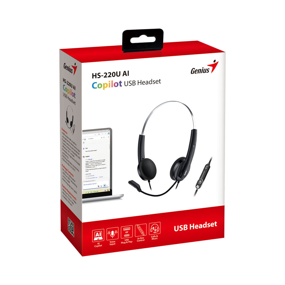GENIUS USB HEADSET 220U AI BLK USB-C,2.4M - image 3