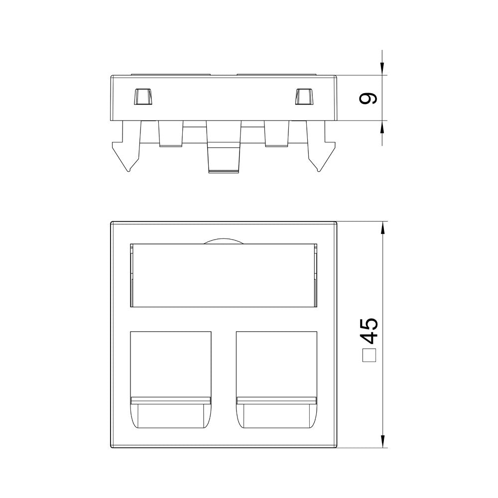 O-LINE-OBO TWIN SHUTTER HOUSING RJ11/RJ45 - image 2