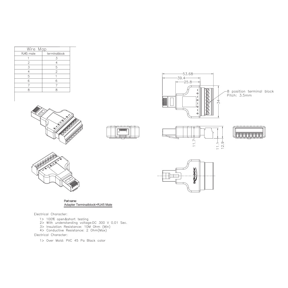 DELOCK RJ45 M TERMINAL BLOCK (65389) - image 3