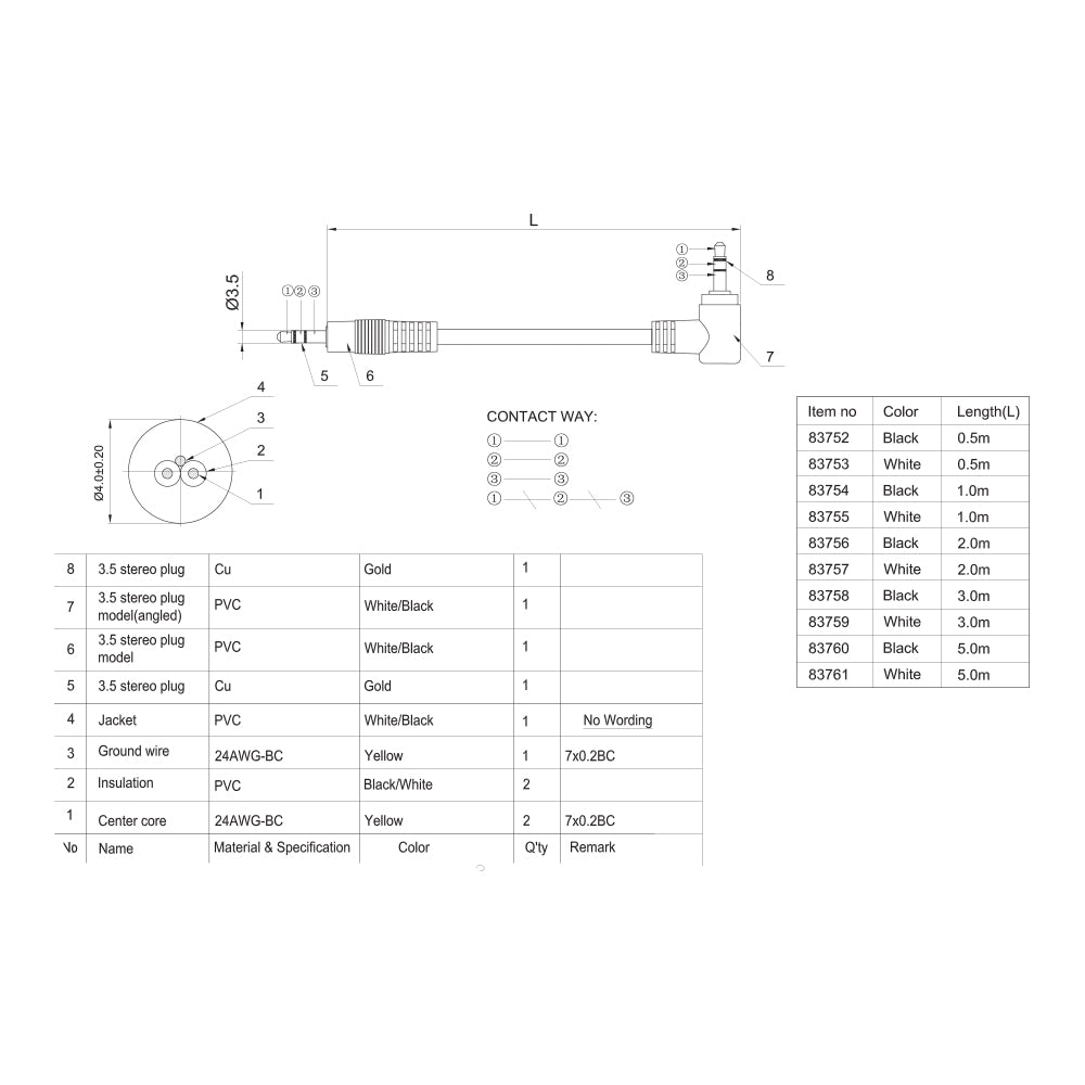 DELOCK STEREO CABLE 3.5MM,3PIN M-M ANG 2M (83756) - image 2