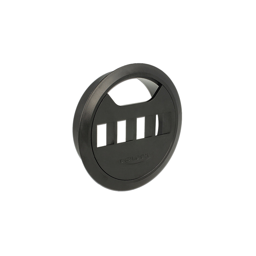 DELOCK 4-PORT KEYSTONE 80MM DESK PANEL, BLK(86283) - image 2