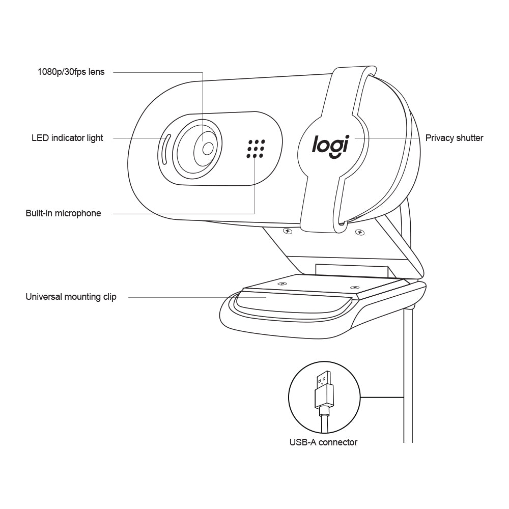 LOGITECH BRIO 100 FULL HD 1080P WEBCAM GRAPHITE - image 7