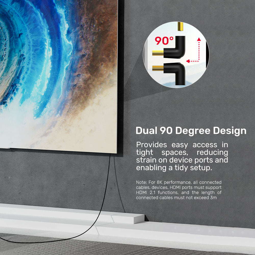 UNITEK A1046A 8K HDMI 2.1 90° AND 270° ANGLED ADAPTER KIT - image 4