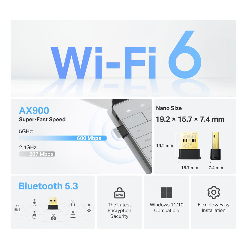 TP-LINK AX900 NANO WIFI 6 BLUETOOTH USB ADAPTER - image 4