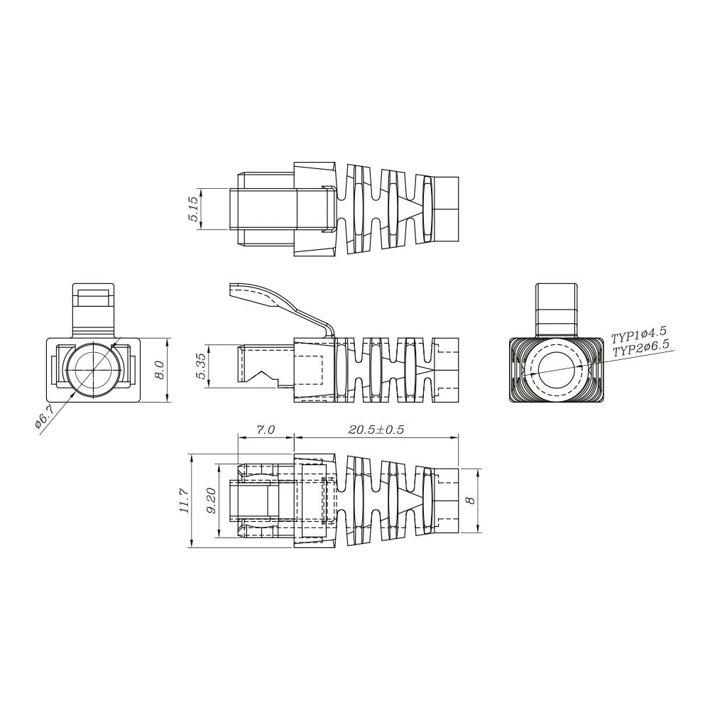 BOOT FIT FOR EASY PLUG,TRANSPARENT,OD:6.5 OR 4.5MM - image 2