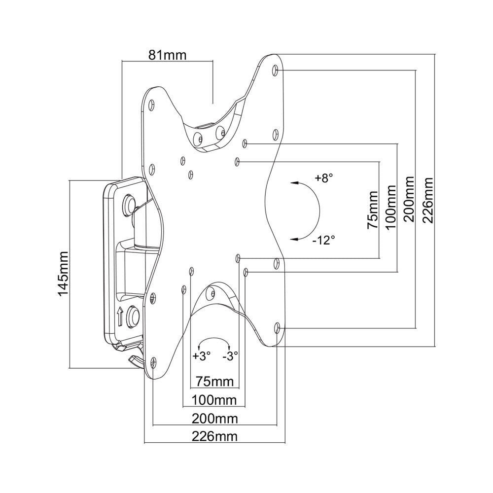 BRACKET 23-42 INCH SOLID WALL UP TO 20KG * - image 2
