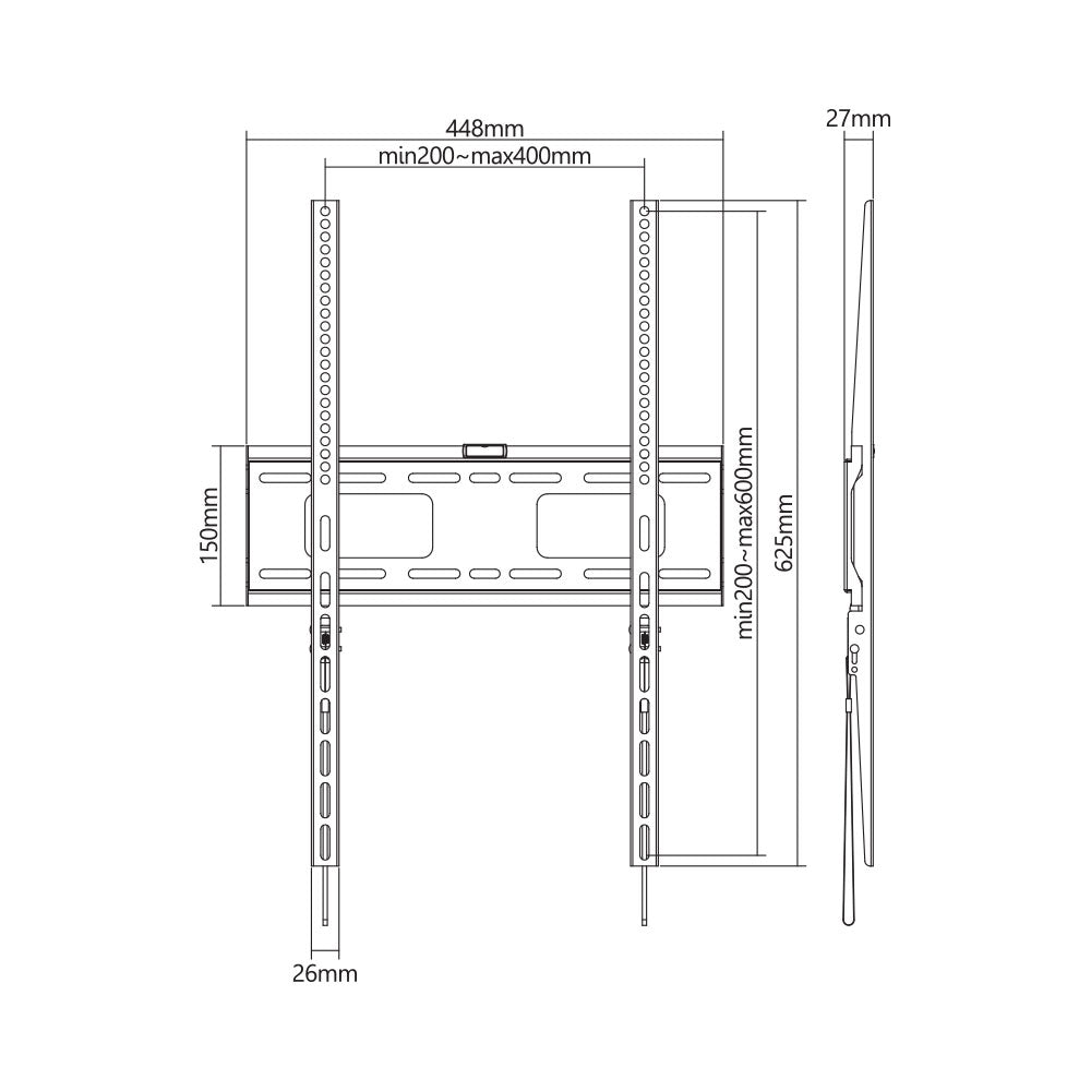 LINKQNET LP42-64AF 37-75" FIXED PORTRAIT ANTI-THEFT TV WALL MOUNT BRACKET - image 8