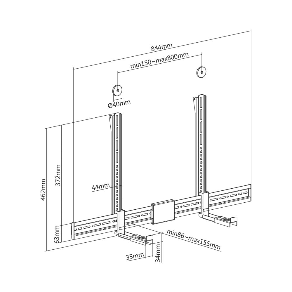 SOUNDBAR BRACKET 86-155MM, 15KG - image 7