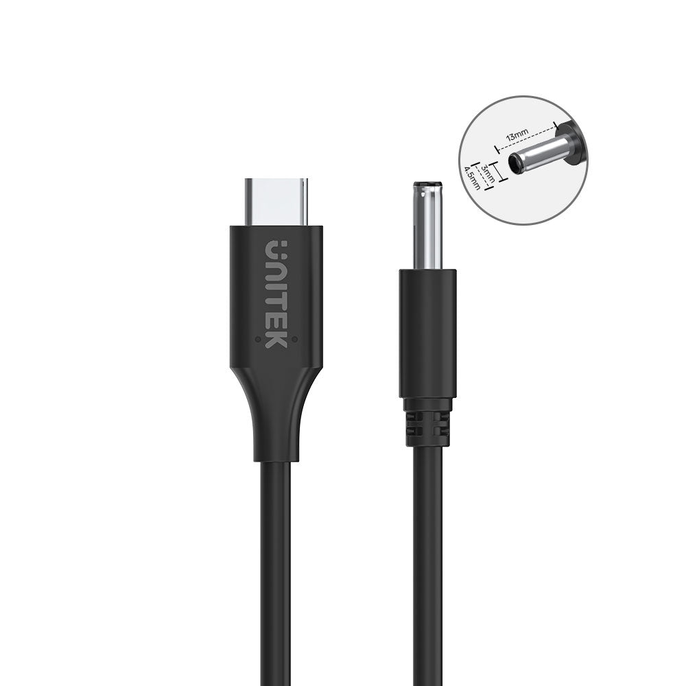 UNITEK C14120BK-1.8M 65W USB TYPE-C TO DC CHARGING CABLE WITH 4.5 × 3.0MM DC JACK FOR DELL LAPTOPS - image 2
