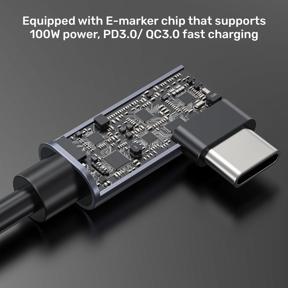 UNITEK C14147A 1M PD 100W USB TYPE-C DUAL 90-DEGREE CABLE - image 3
