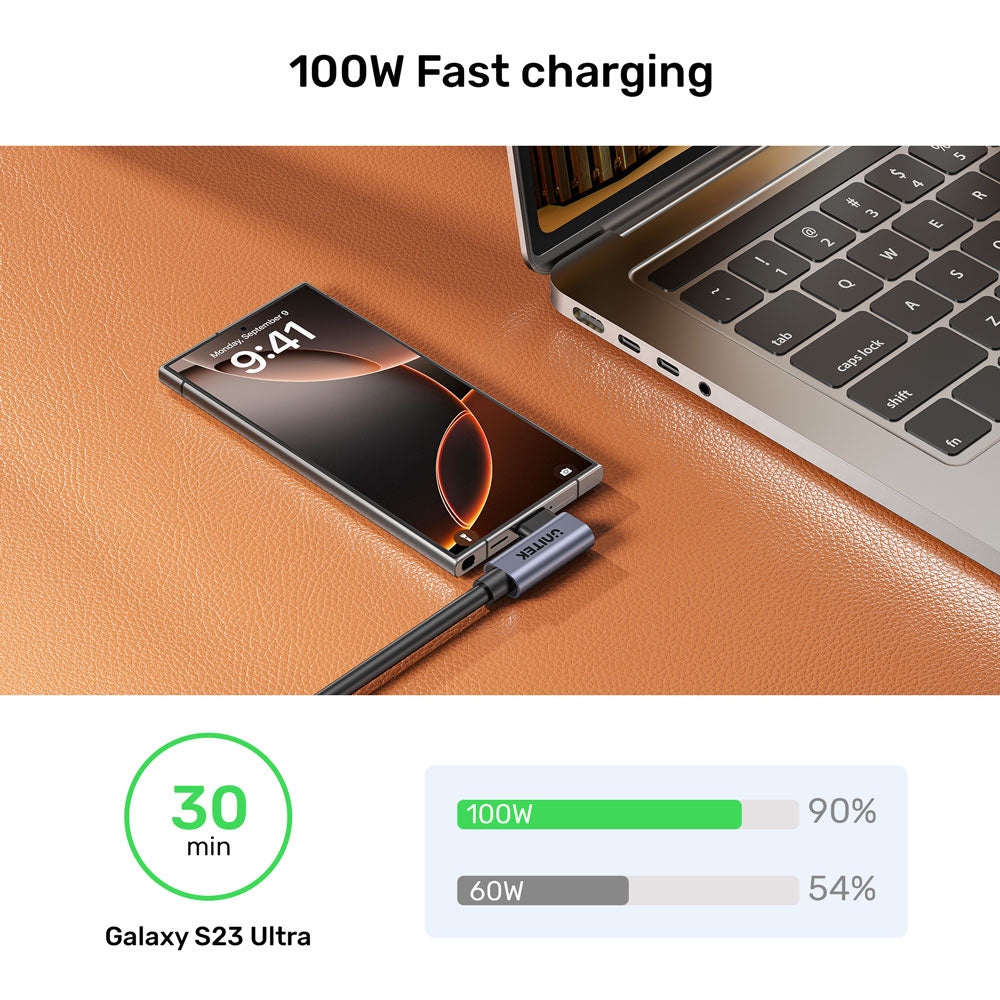UNITEK C14147A 1M PD 100W USB TYPE-C DUAL 90-DEGREE CABLE - image 6