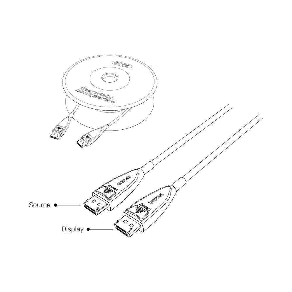 UNITEK C1618GY 20M 8K ACTIVE OPTICAL DISPLAYPORT 1.4 CABLE - image 4