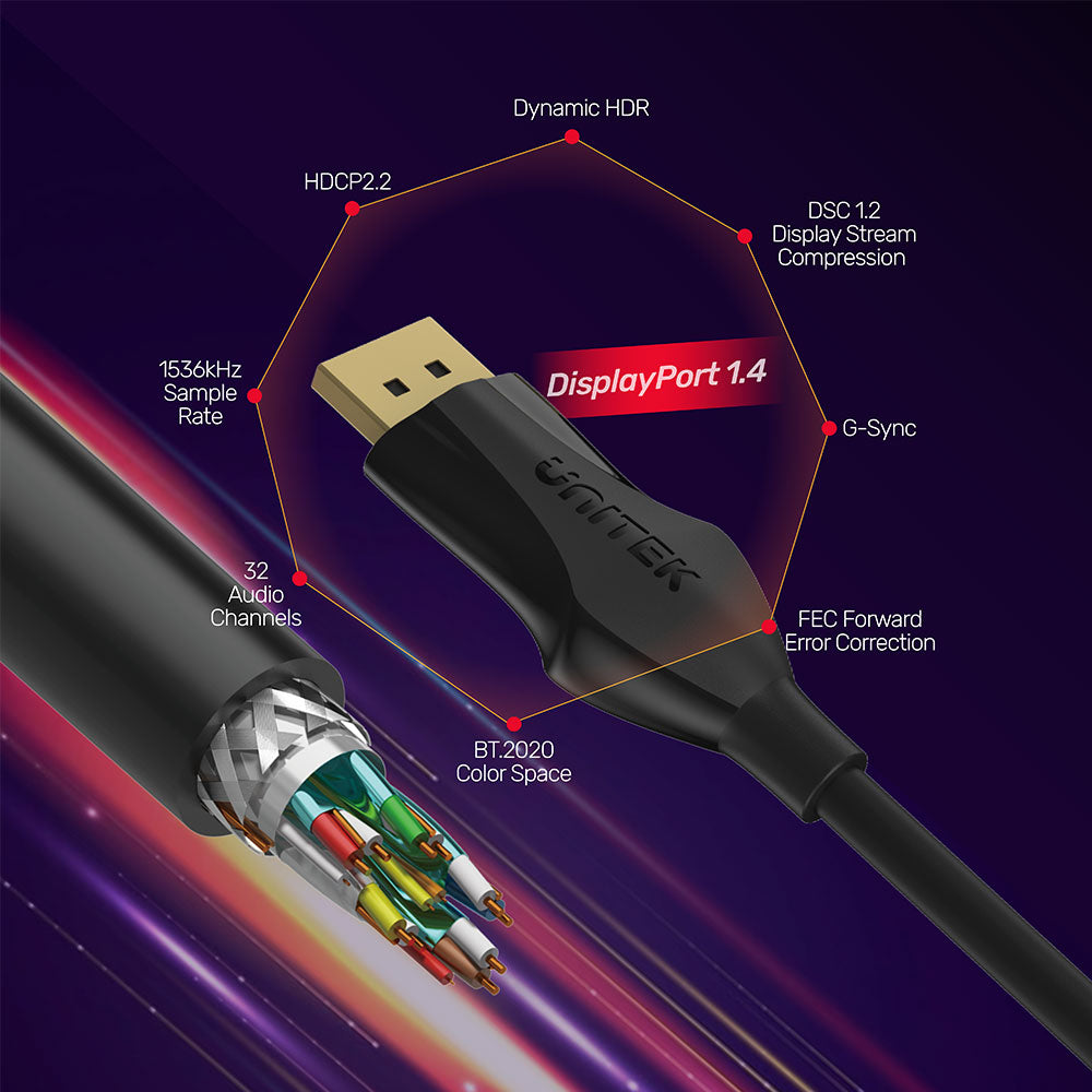 UNITEK C1624BK 5M 8K @60HZ DISPLAYPORT 1.4 CABLE - image 6