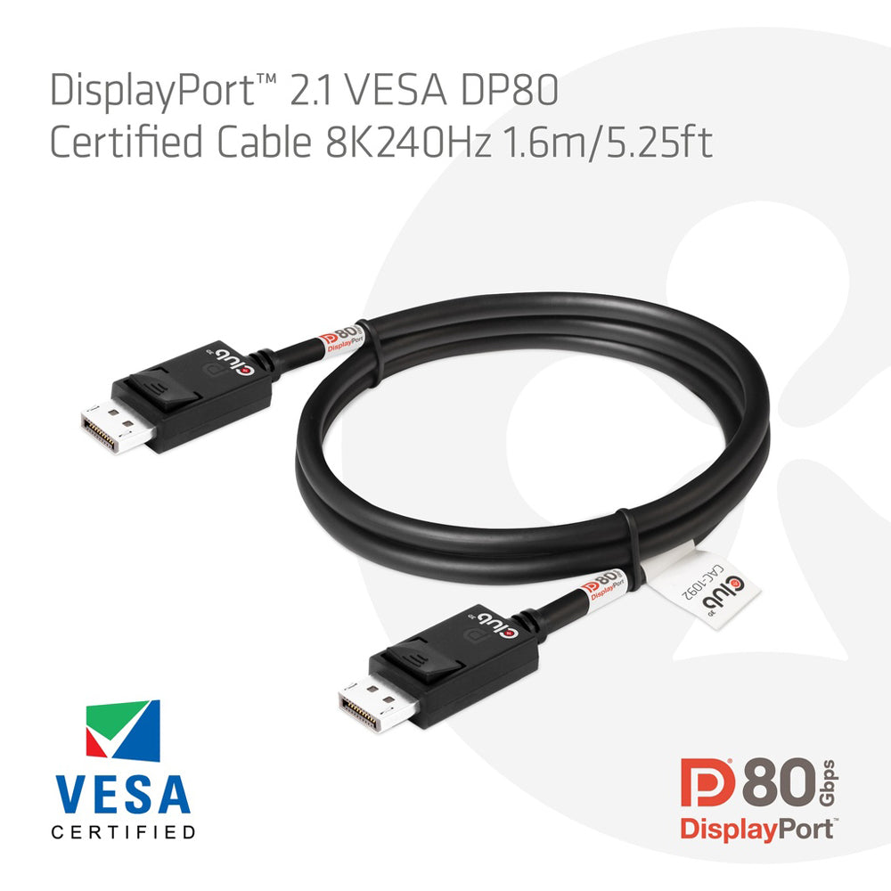 CLUB3D CAC-1092 1.6M 8K @240HZ DISPLAYPORT 2.1 VESA DP 80 CABLE - image 5
