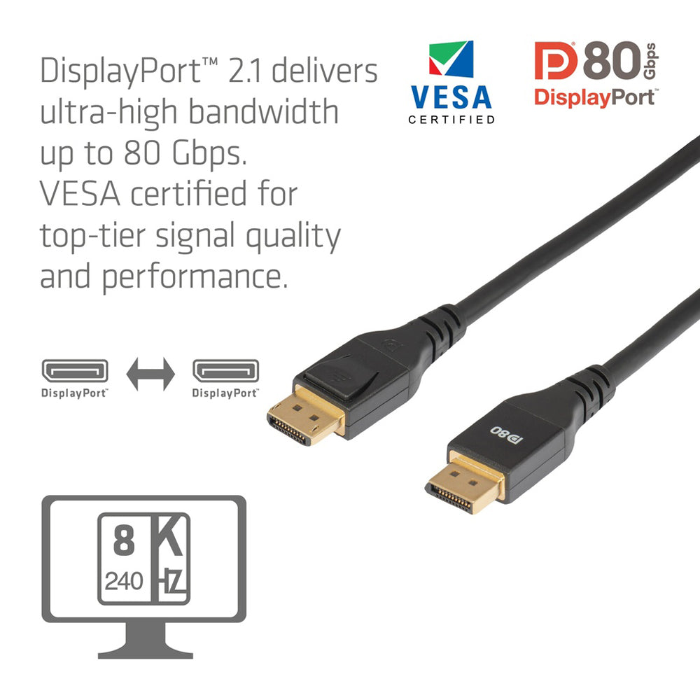 CLUB3D CAC-1094 2M 8K @240HZ DISPLAYPORT 2.1 VESA DP80 CERTIFIED CABLE - image 7