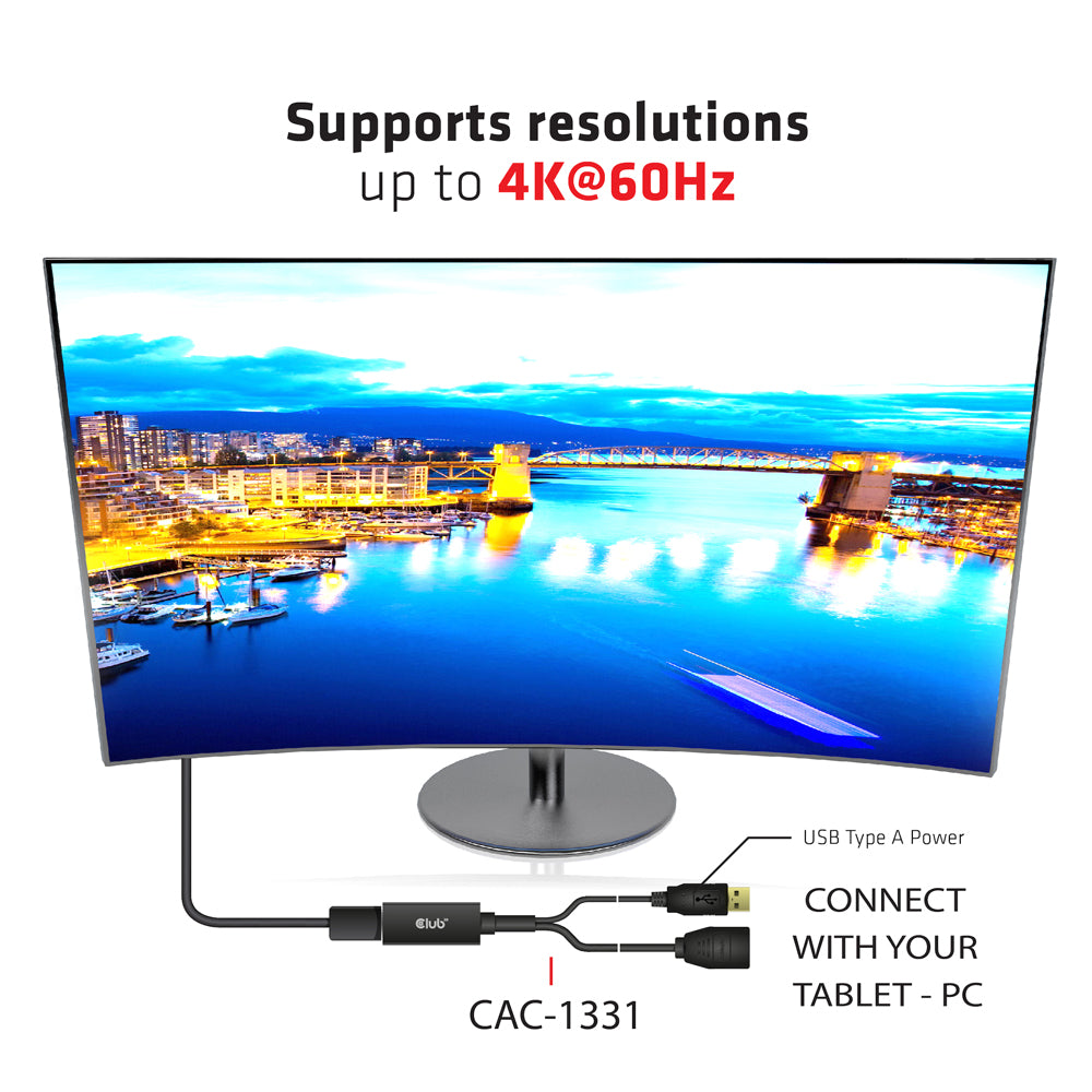 CLUB3D CAC-1331 HDMI TO DISPLAYPORT 4K @60HZ ACTIVE ADAPTER - image 5