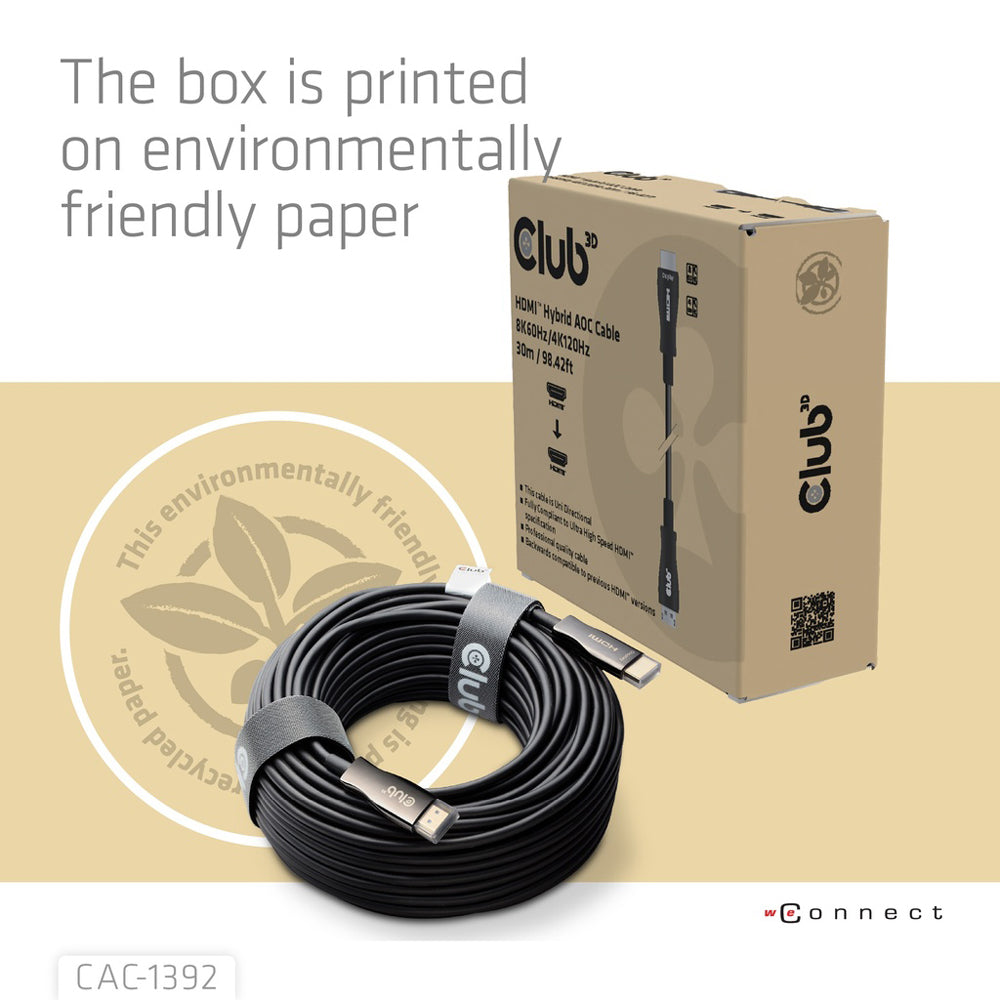 CLUB3D CAC-1392 30M 8K @60HZ HDMI 2.1 ULTRA HIGH-SPEED UNIDIRECTIONAL AOC CABLE - image 4